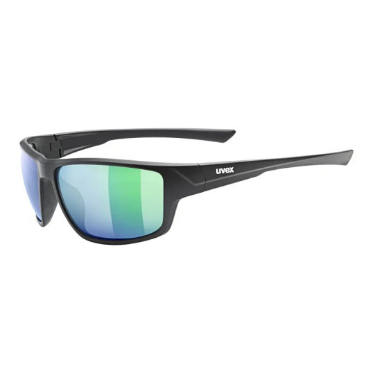 Okulary sportowe Uvex Sportstyle 230 Black Mat Mirror Green S3