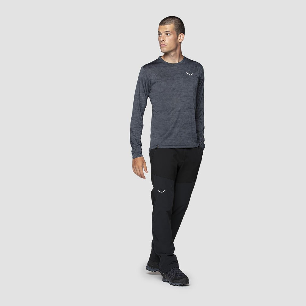 Koszulka techniczna Salewa Puez Melange Dry Long Tee Black Out Melange 2027