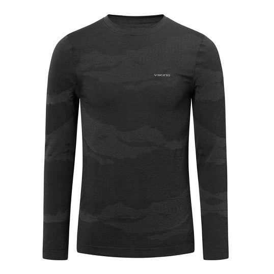 Komplet bielizna męska termoaktywna z wełną Merino Viking Gasher Man Black Grey 2027
