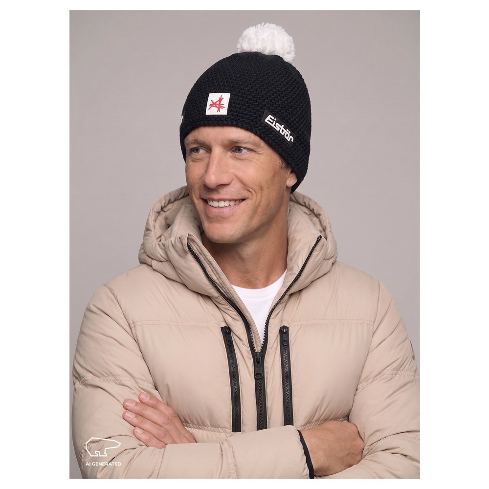 Czapka narciarska Eisbar Jamie Pompon MÜ SA Black White 2027