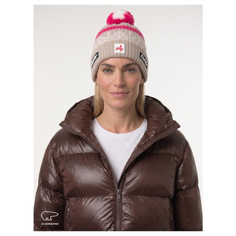 Czapka narciarska Eisbar Norrak Pompon MÜ SA Brushed Silver White Pitti Pink 2027