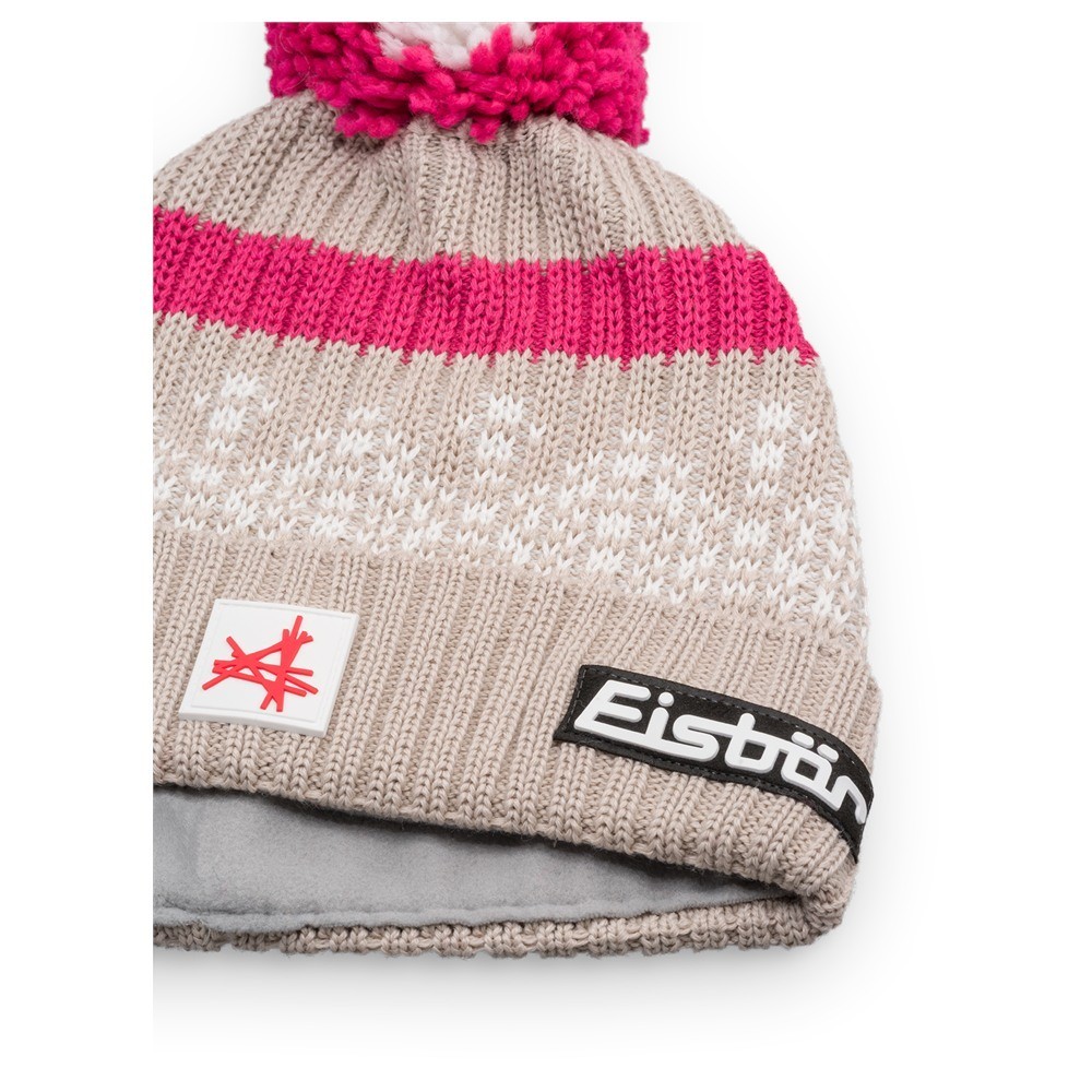 Czapka narciarska Eisbar Norrak Pompon MÜ SA Brushed Silver White Pitti Pink 2027
