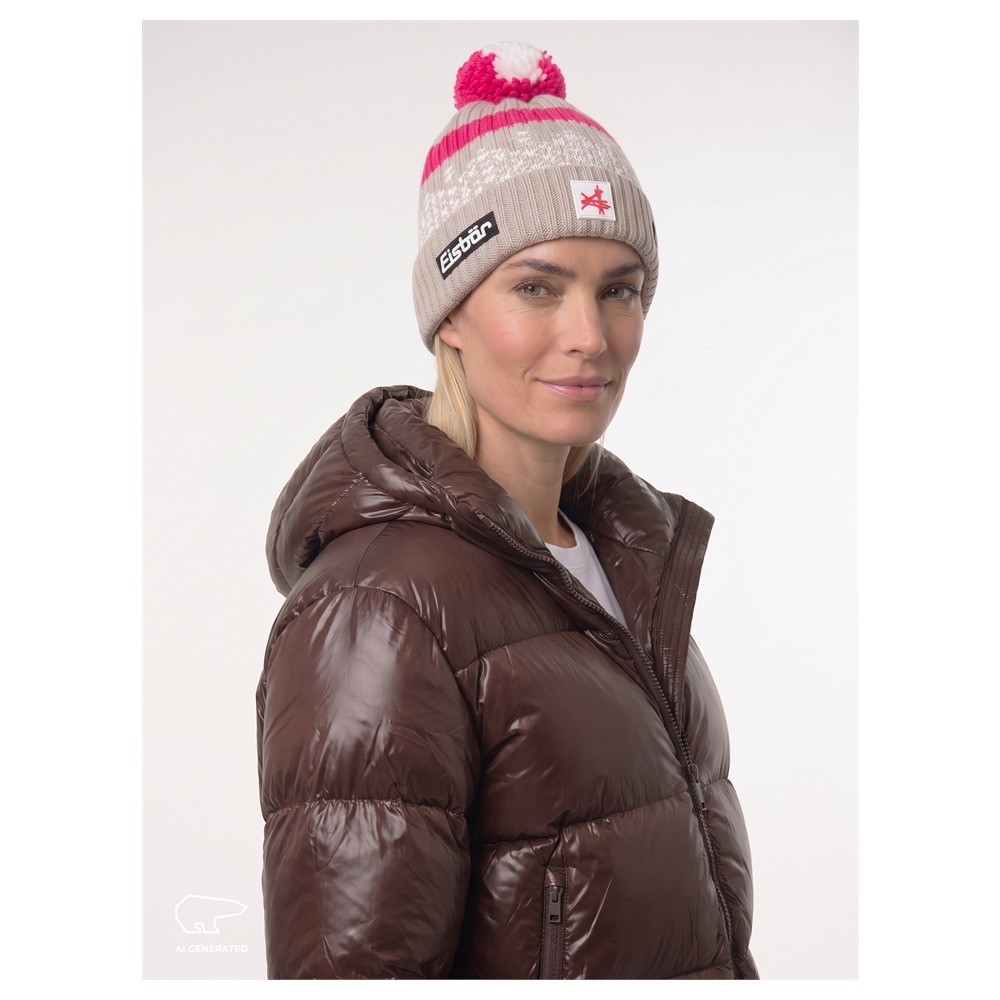 Czapka narciarska Eisbar Norrak Pompon MÜ SA Brushed Silver White Pitti Pink 2027