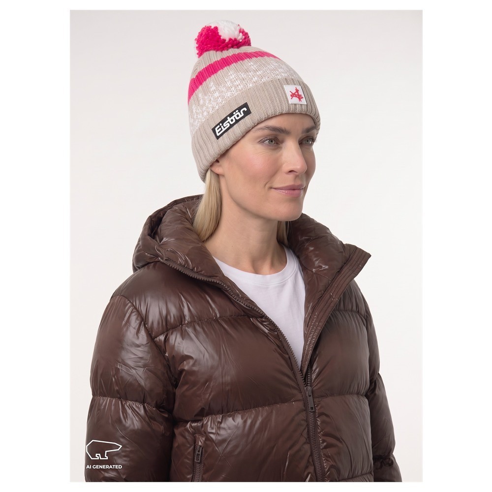 Czapka narciarska Eisbar Norrak Pompon MÜ SA Brushed Silver White Pitti Pink 2027