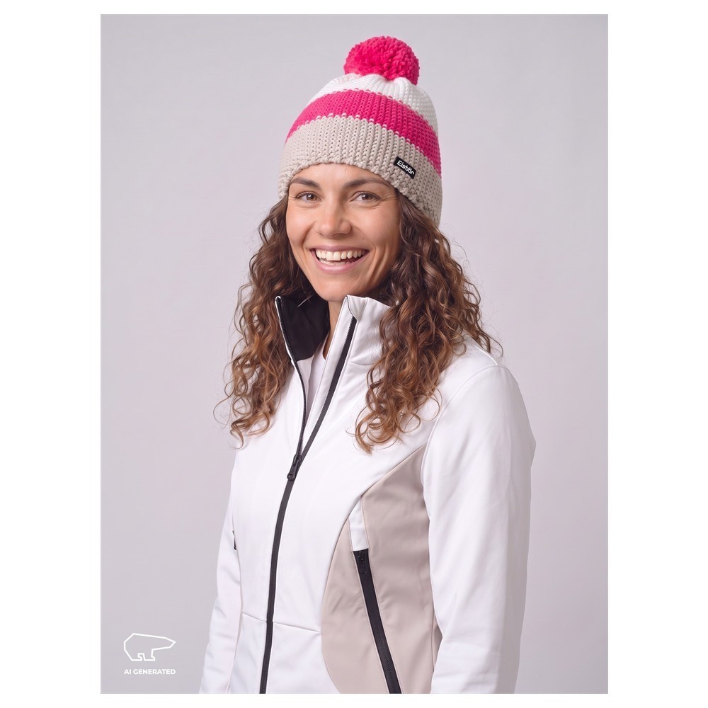 Czapka narciarska Eisbar Star Pompon Brushed Silver Pitti Pink White 2027