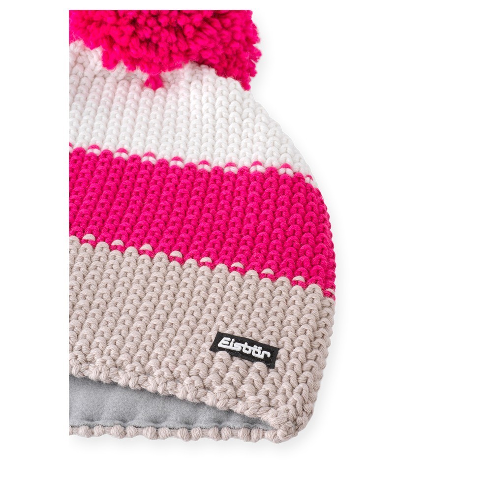 Czapka narciarska Eisbar Star Pompon Brushed Silver Pitti Pink White 2027