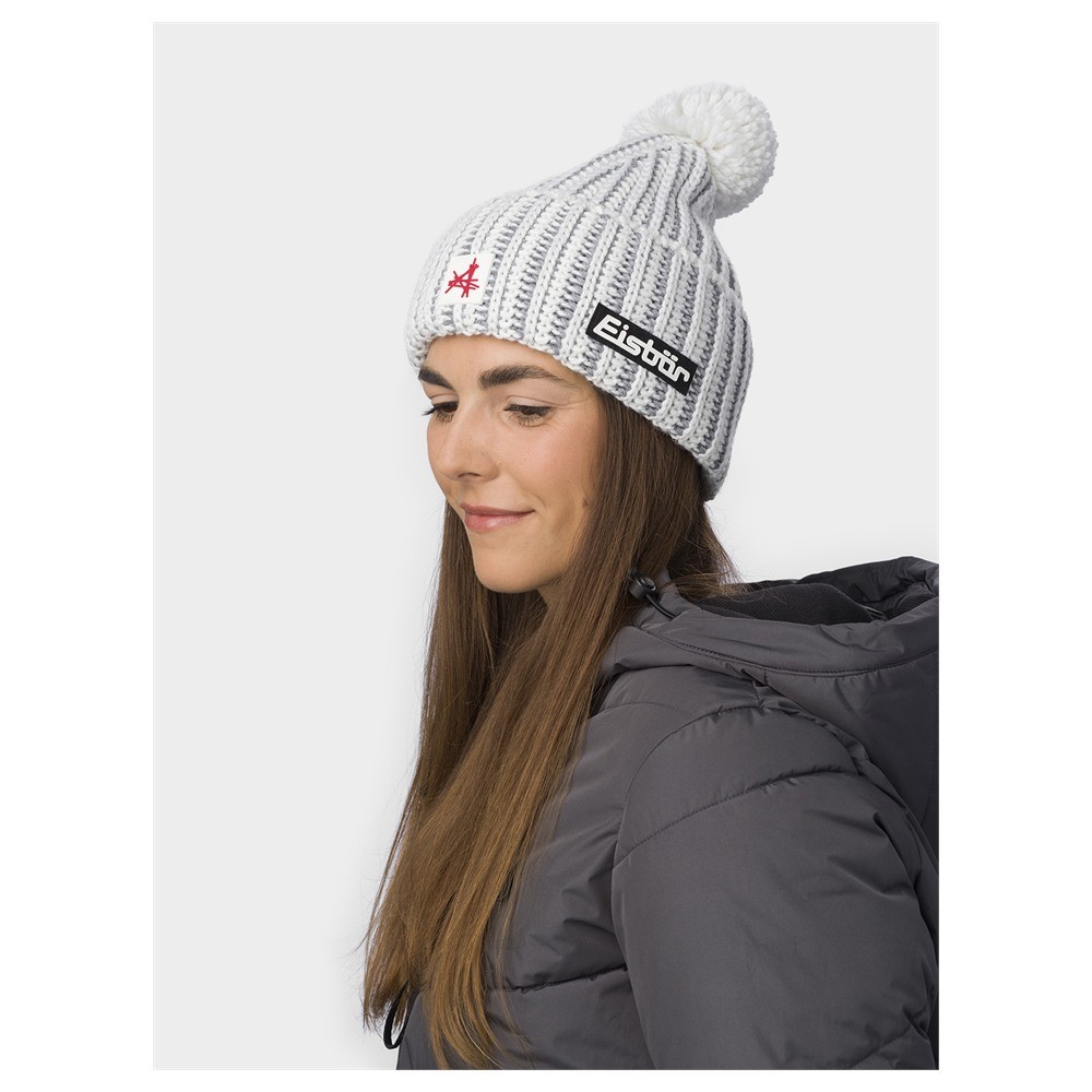 Czapka narciarska Eisbar Ronda Pompon MÜ SA White Grey 2027