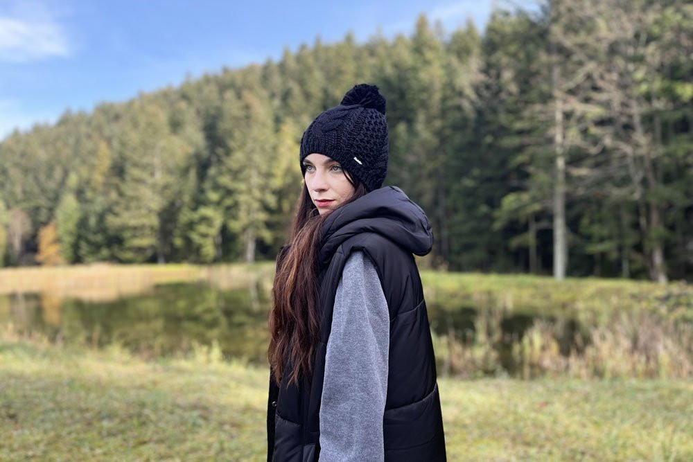 Czapka Eisbar Afra Pompon MU Black 2027