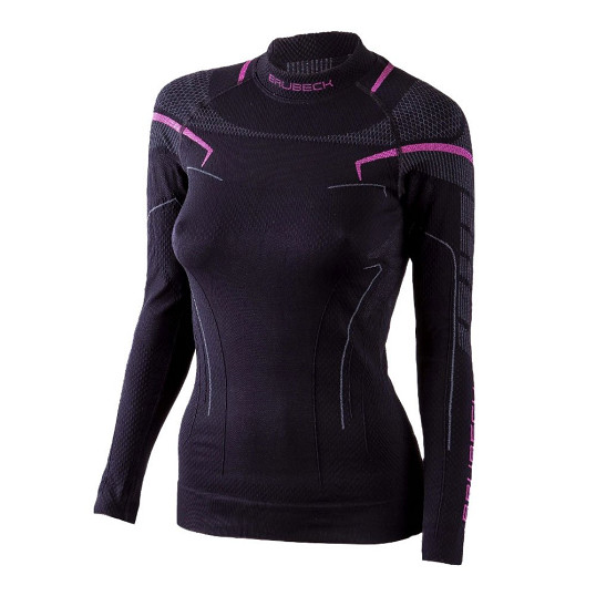 Bluza koszulka termoaktywna termiczna damska Brubeck Thermo Black Pink 2026
