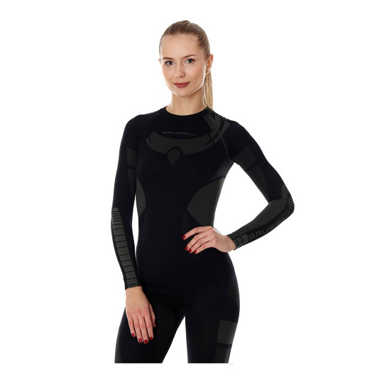 Bluza koszulka damska termoaktywna Brubeck Dry Black - OUTLET