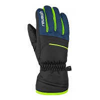 Rękawice narciarskie dziecięce Reusch Alan Junior Black Navy Neon Green - OUTLET