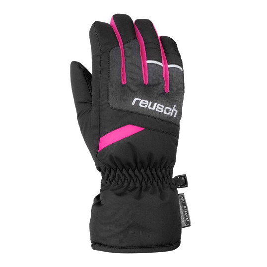 Rękawice narciarskie młodzieżowe Reusch Bennet R-Tex XT Junior Black Melange Pink Glo -OUTLET