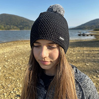 Czapka narciarska Eisbar Jamie Pompon Black Grey 2026