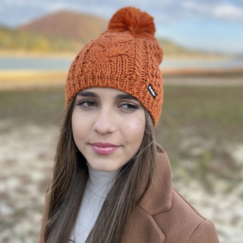 Czapka Eisbar Afra Pompon MU Orange - OUTLET