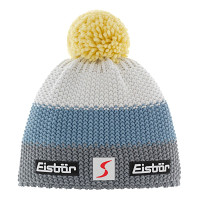 Czapka narciarska Eisbar Star Pompon MU SP Grey Steel Blue Banana - OUTLET