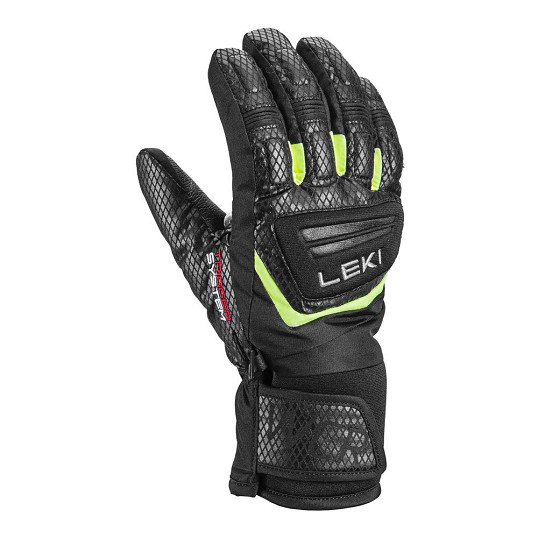 Rękawice narciarskie dziecięce Leki Wcr Team 3D Junior Black Ice Lemon 2027