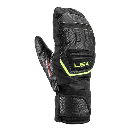 Rękawice narciarskie dziecięce Leki Wcr Team 3D Junior Mitt Black Ice Lemon 2027