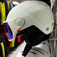 Kask narciarski damski Salomon Icon LT Visor White Moss Multilayer Blue S2 - OUTLET