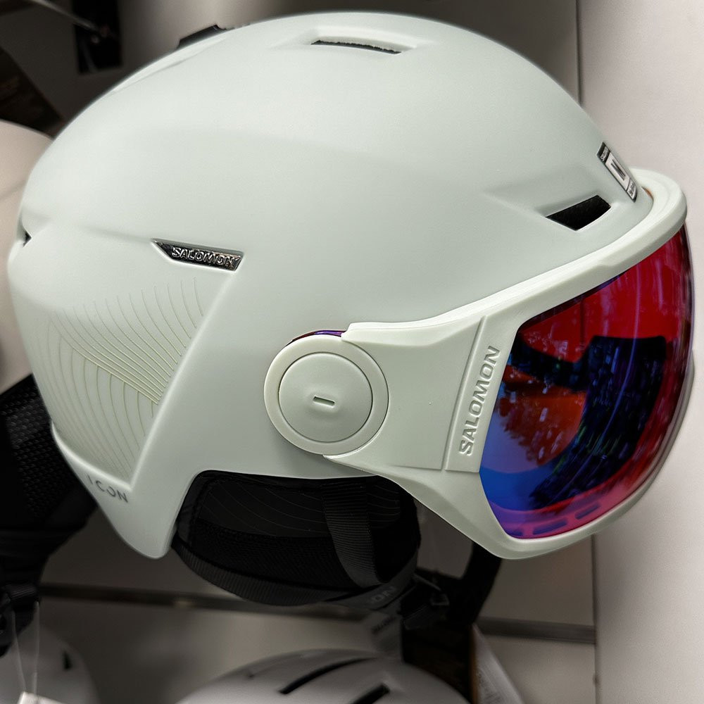 Kask narciarski damski Salomon Icon LT Visor White Moss Multilayer Blue S2 - OUTLET