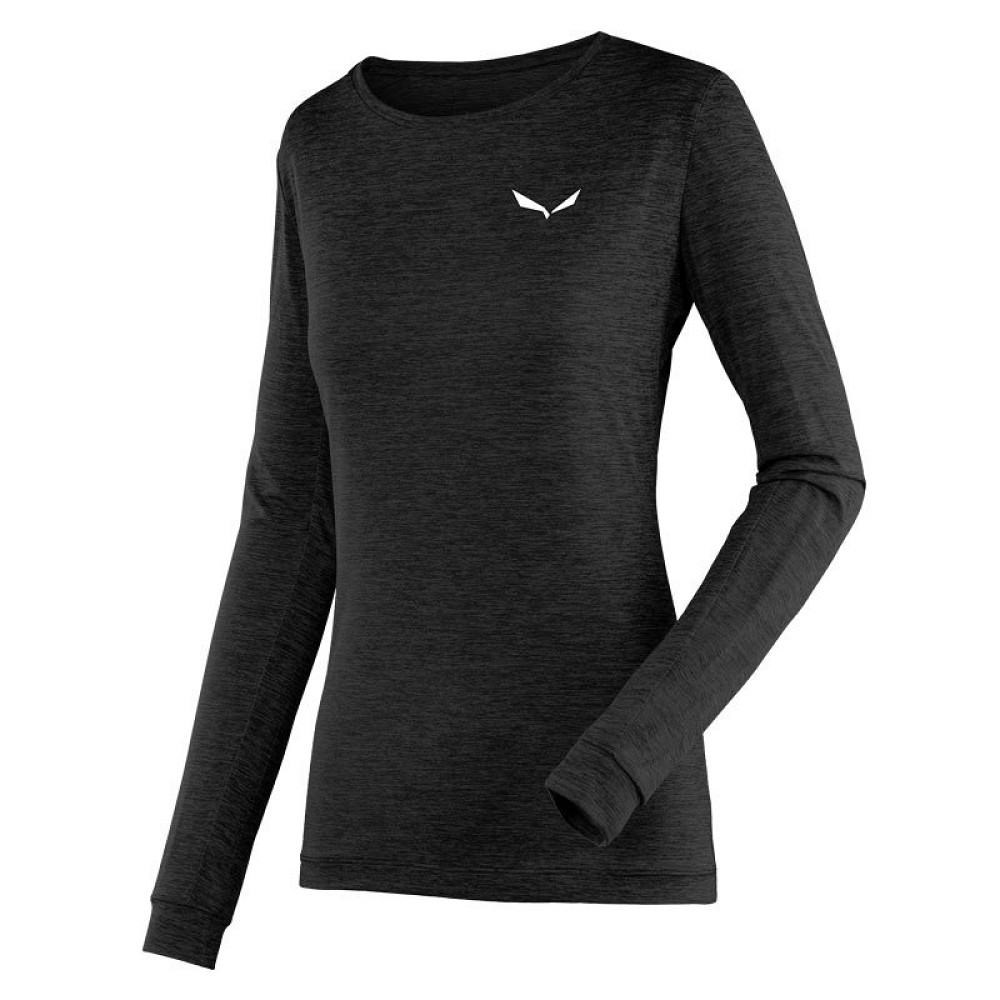 Koszulka techniczna damska Salewa Puez Melange Dry Long Tee Black Out Melange 2026