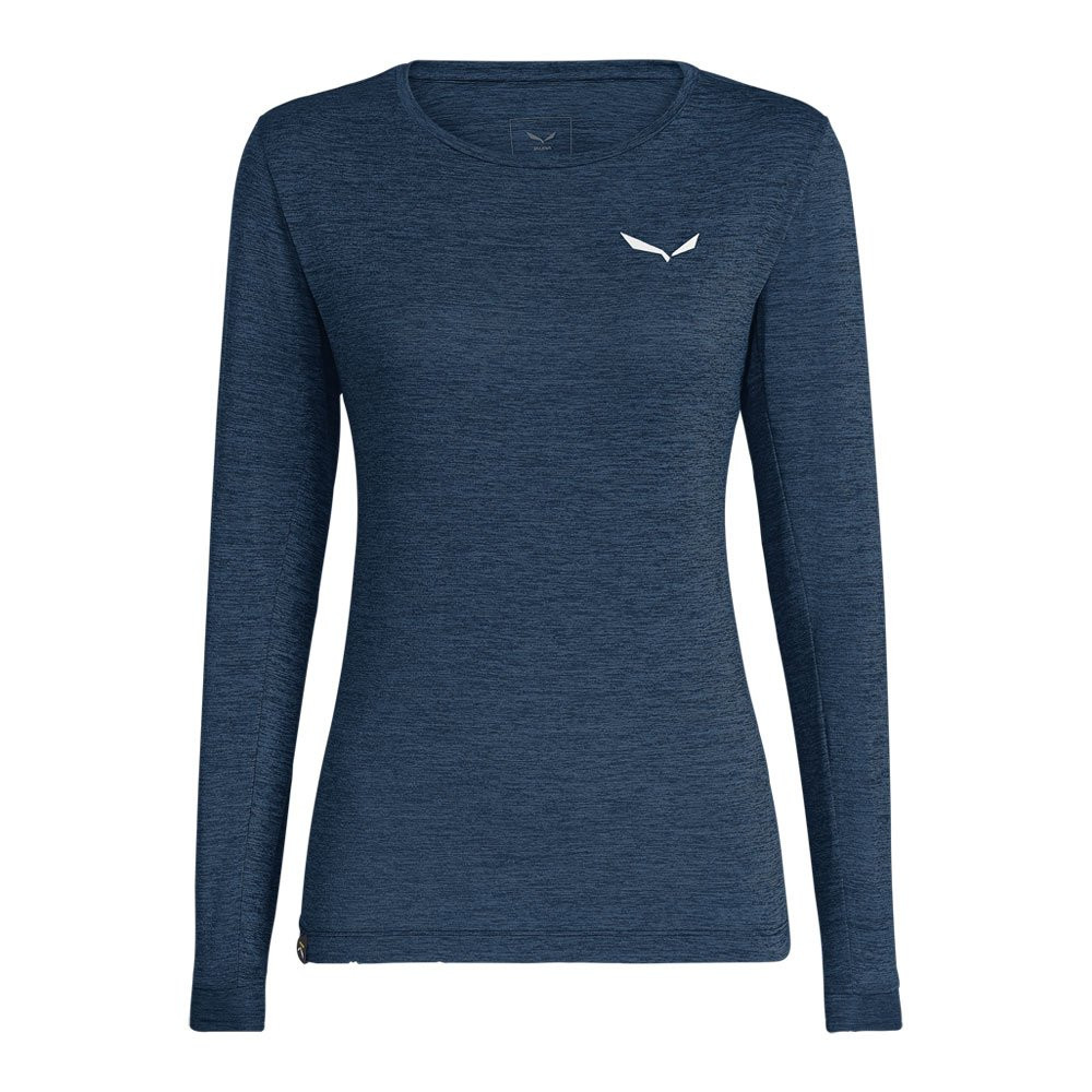Koszulka techniczna damska Salewa Puez Melange Dry Long Tee Navy Blazer Melange - OUTLET