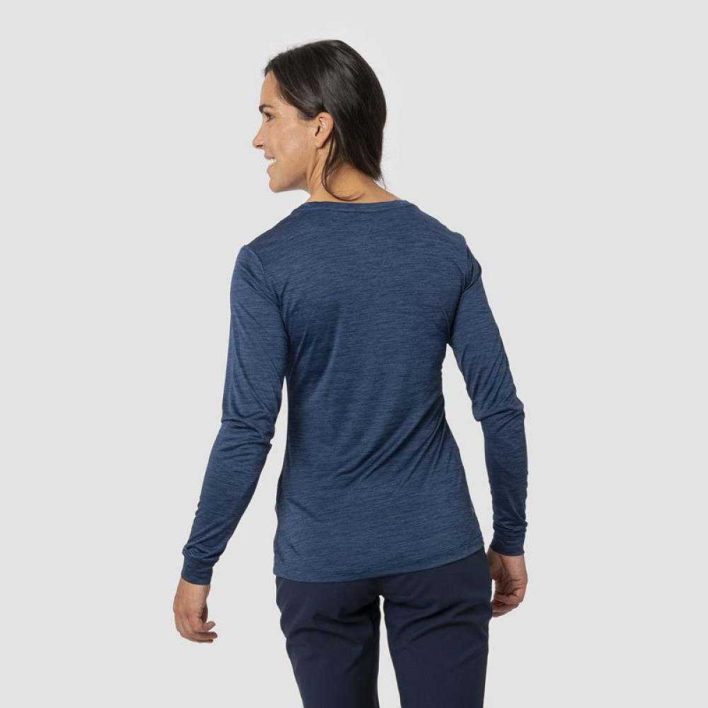 Koszulka techniczna damska Salewa Puez Melange Dry Long Tee Navy Blazer Melange - OUTLET