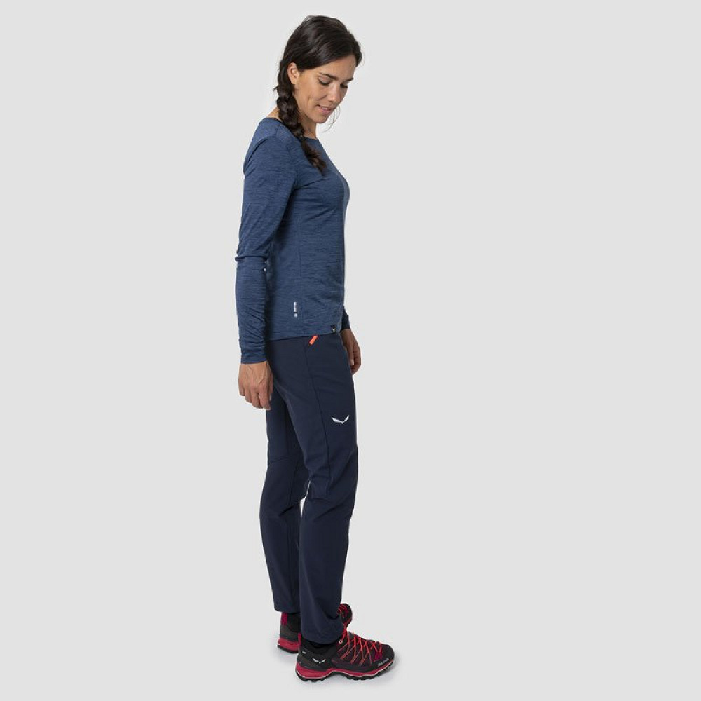 Koszulka techniczna damska Salewa Puez Melange Dry Long Tee Navy Blazer Melange - OUTLET