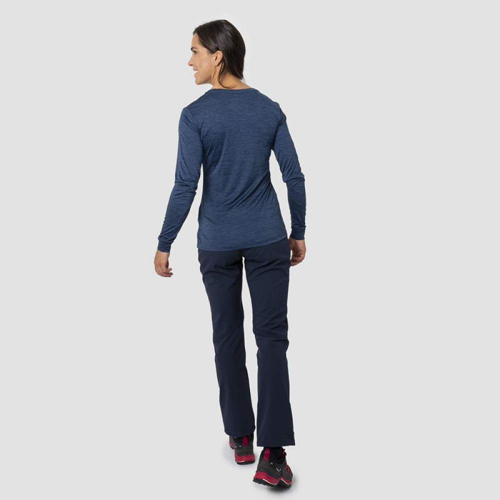 Koszulka techniczna damska Salewa Puez Melange Dry Long Tee Navy Blazer Melange - OUTLET