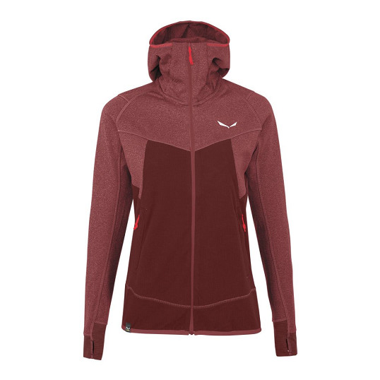Bluza damska Salewa Puez Hybrid Polarlite Hooded Fleece Syrah Melange - OUTLET