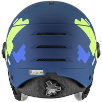 Kask narciarski dziecięcy Uvex Rocket Jr Visor Blue Puzzle Matt / Mirror Blue S2 2027