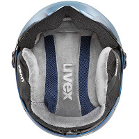 Kask narciarski dziecięcy Uvex Rocket Jr Visor Blue Puzzle Matt / Mirror Blue S2 2027