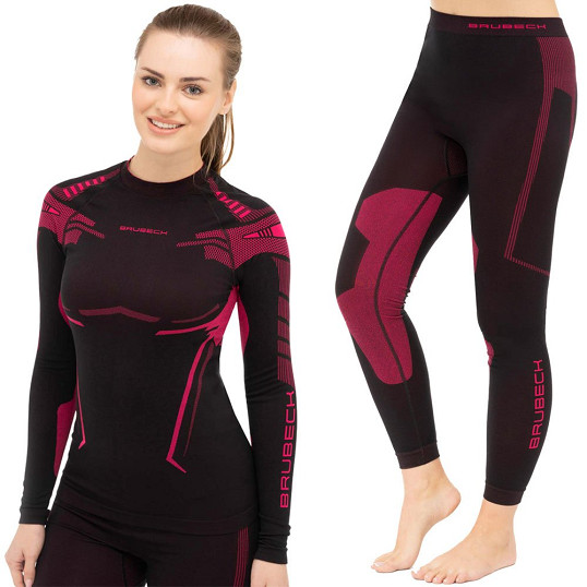 Komplet damski bielizna termoaktywna Brubeck Dry Black Fuchsia 2026