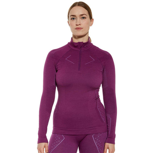 Bluza koszulka damska termoaktywna termiczna Brubeck Extreme Merino Zip Fuchsia 2026