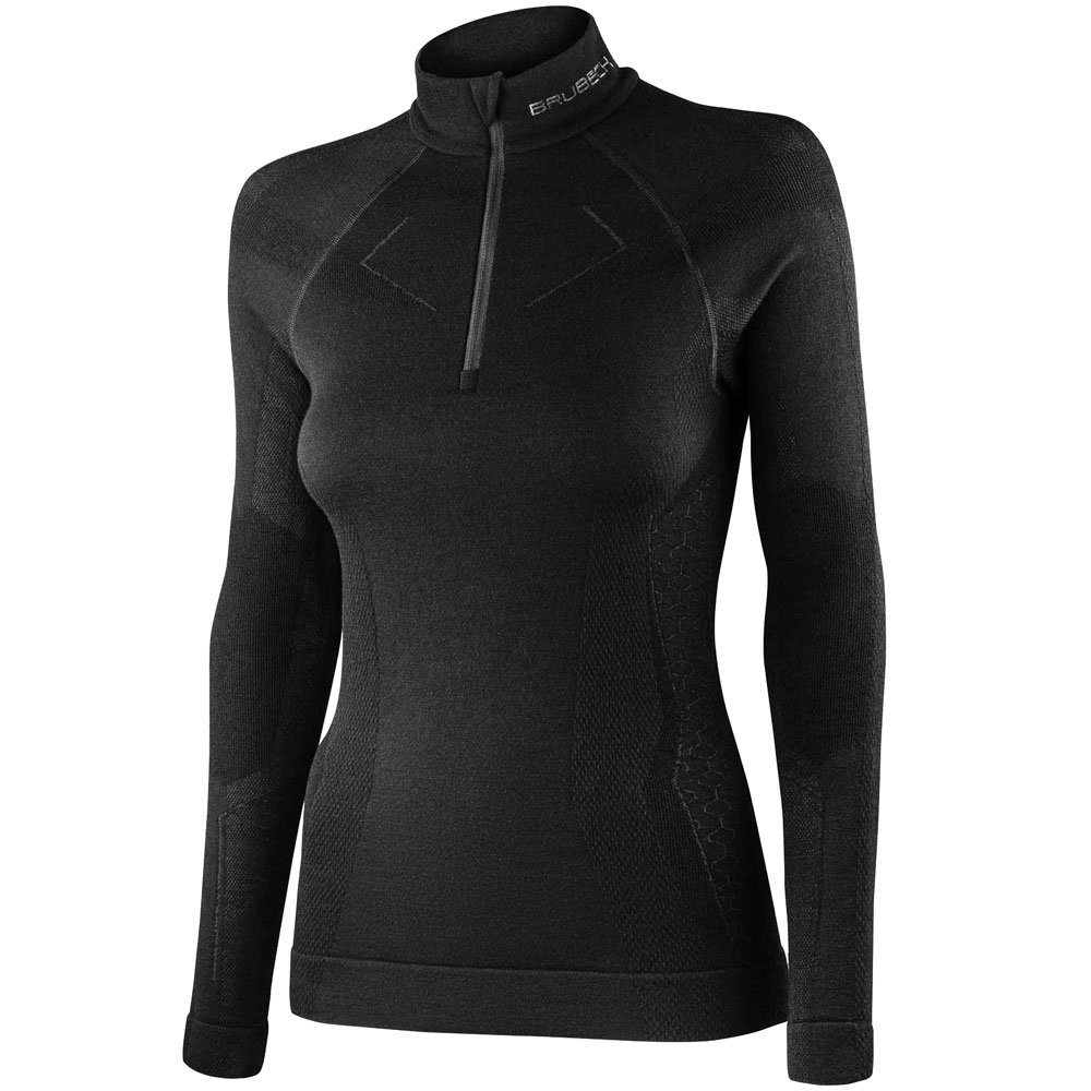 Bluza koszulka damska termoaktywna termiczna Brubeck Extreme Merino Zip Black 2026