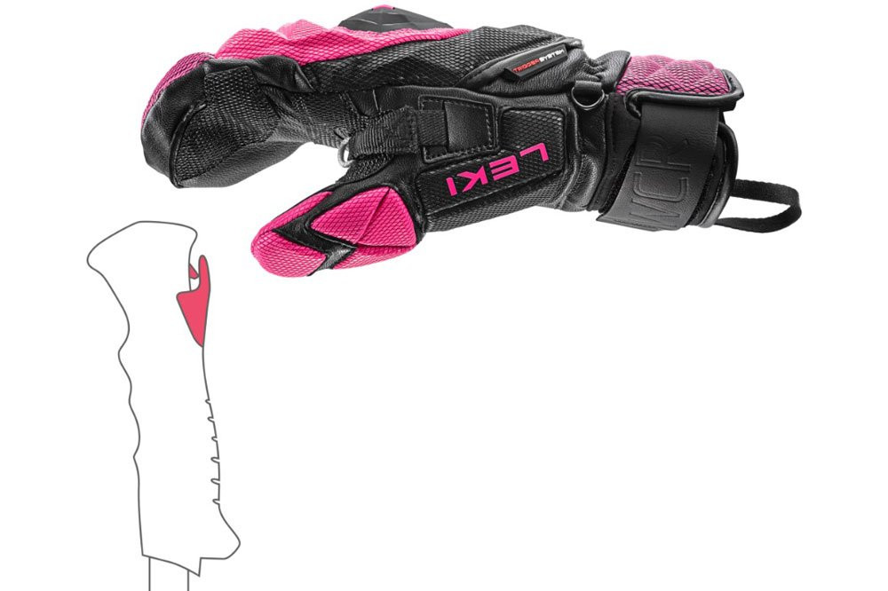 Rękawice narciarskie damskie Leki Wcr Venom SL 3D Mitten Black Pink 2026