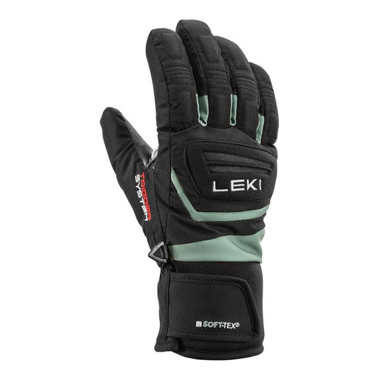 Rękawice narciarskie dziecięce Leki Griffin 3D Junior Black Dusty Green 2027