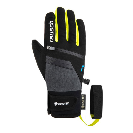 Rękawice narciarskie młodzieżowe Reusch Travis Gore-Tex Junior Black Melange Yellow 2027