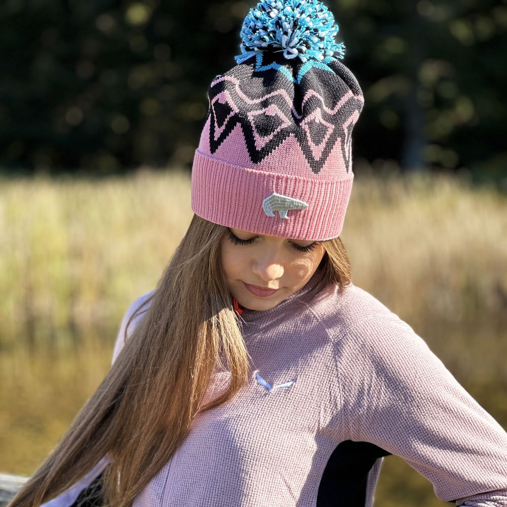 Czapka narciarska Eisbar Ziggy OS Pompon Strawberry Black Azure 2025