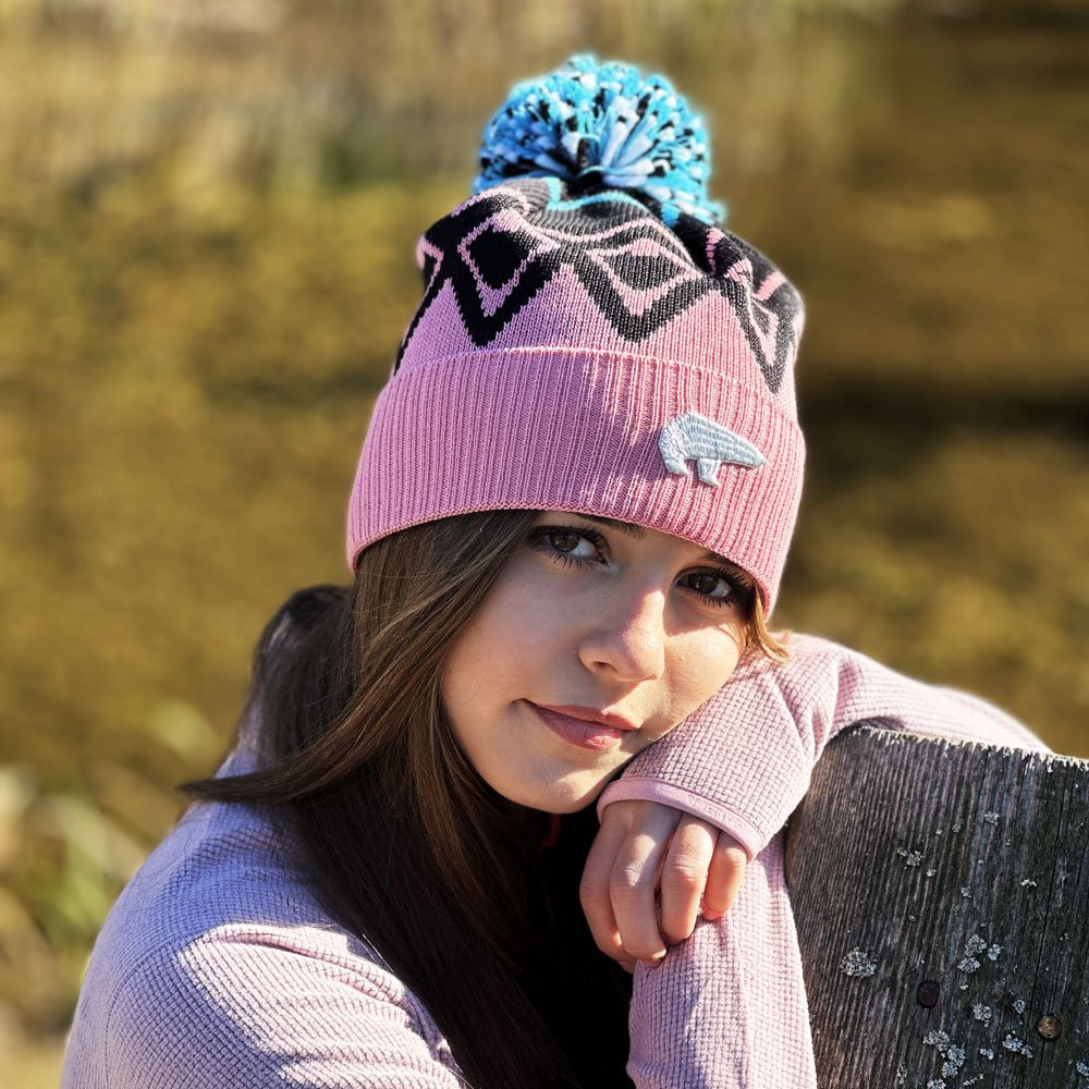 Czapka narciarska Eisbar Ziggy OS Pompon Strawberry Black Azure 2025