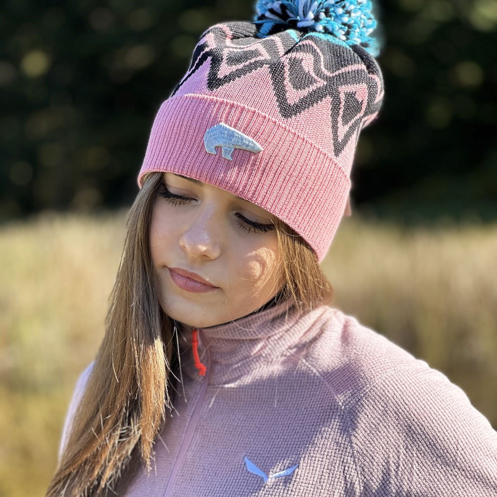 Czapka narciarska Eisbar Ziggy OS Pompon Strawberry Black Azure 2025