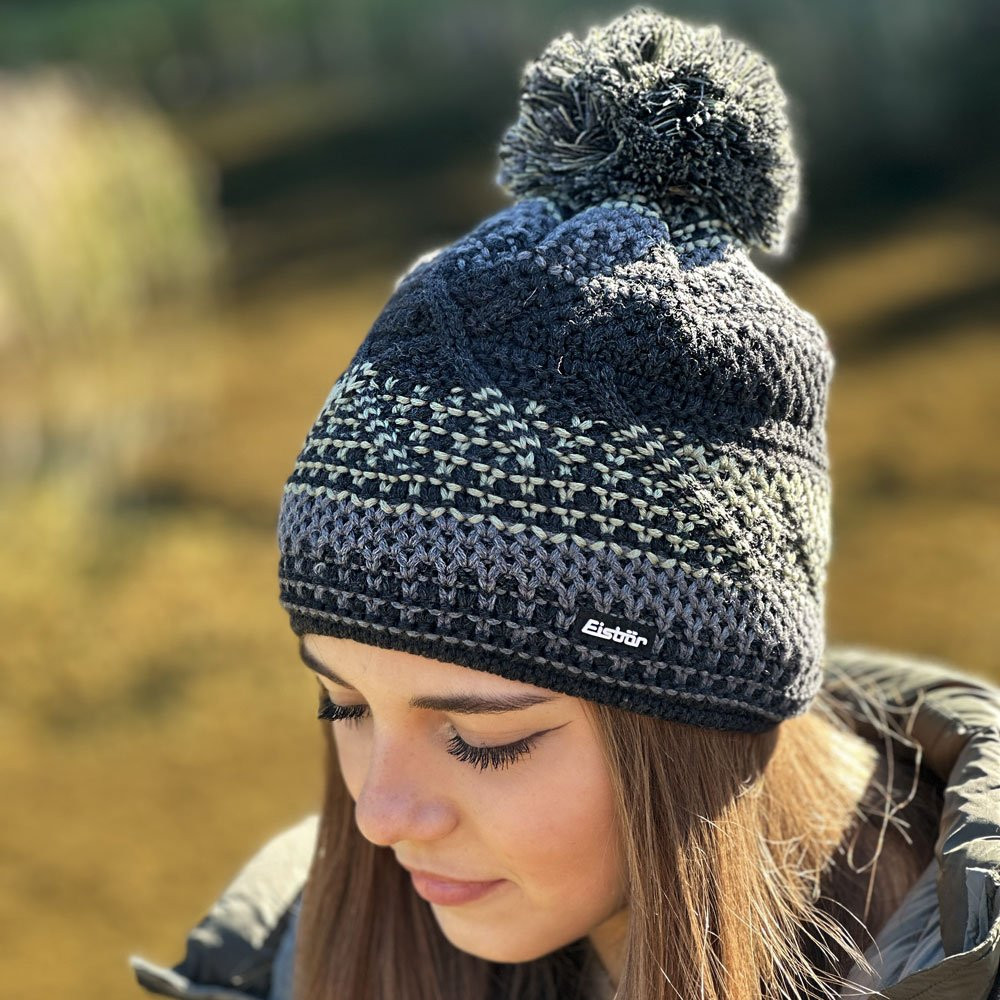 Czapka narciarska Eisbar Brock Pompon Anthracite Misty Forest 2025