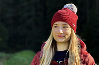 Czapka narciarska Eisbar Jamie Pompon Burgund Grey 2025