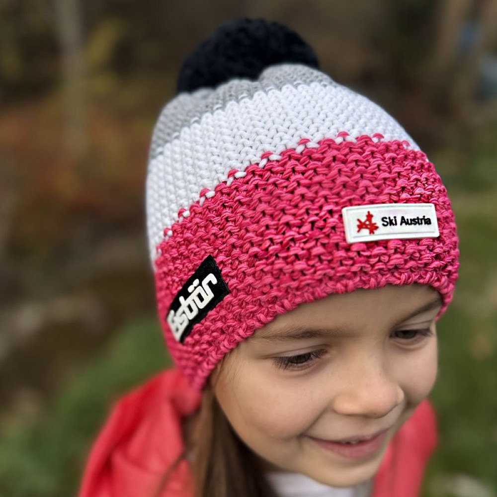Czapka dziecięca Eisbar Star Pompon Ska Kids Pink White Grey 2025