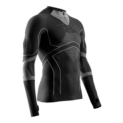 Bluza męska termoaktywna termiczna X- Bionic Energy Accumulator Light Shirt LS 1/2 Zip Black Light Grey 2025