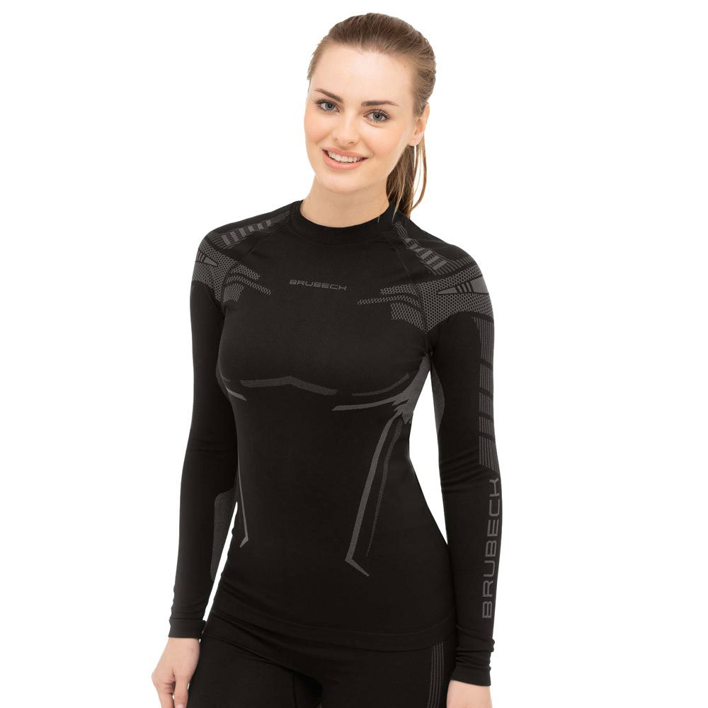 Bluza koszulka damska termoaktywna Brubeck Dry Black Graphite 2026