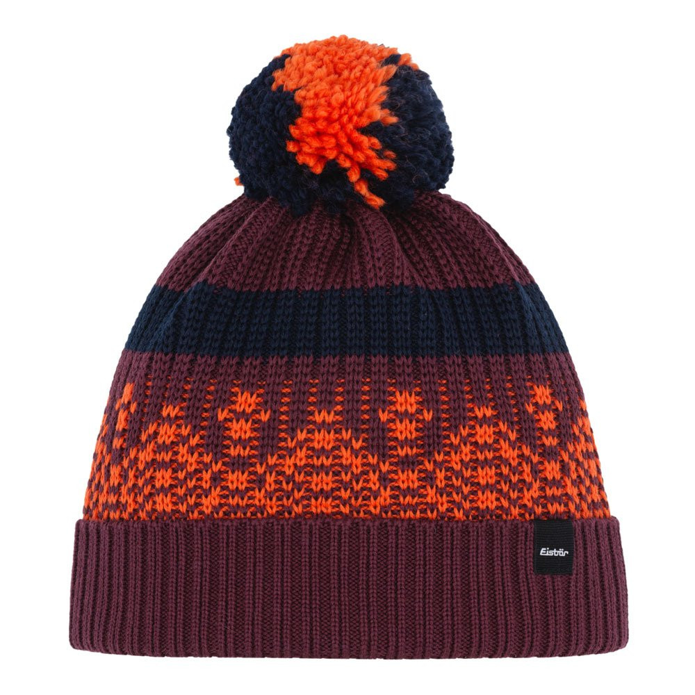 Czapka narciarska Eisbar Norrak Pompon Burgund Orange Night 2026