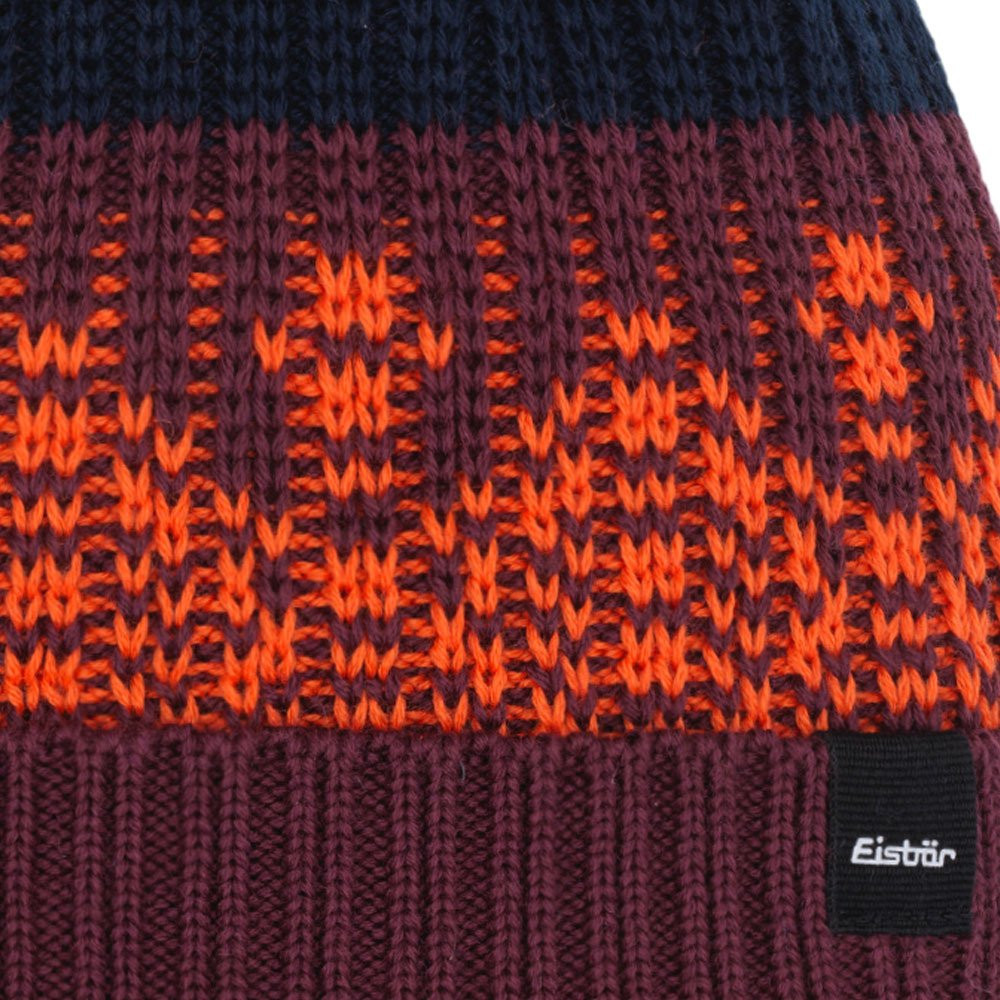 Czapka narciarska Eisbar Norrak Pompon Burgund Orange Night 2026