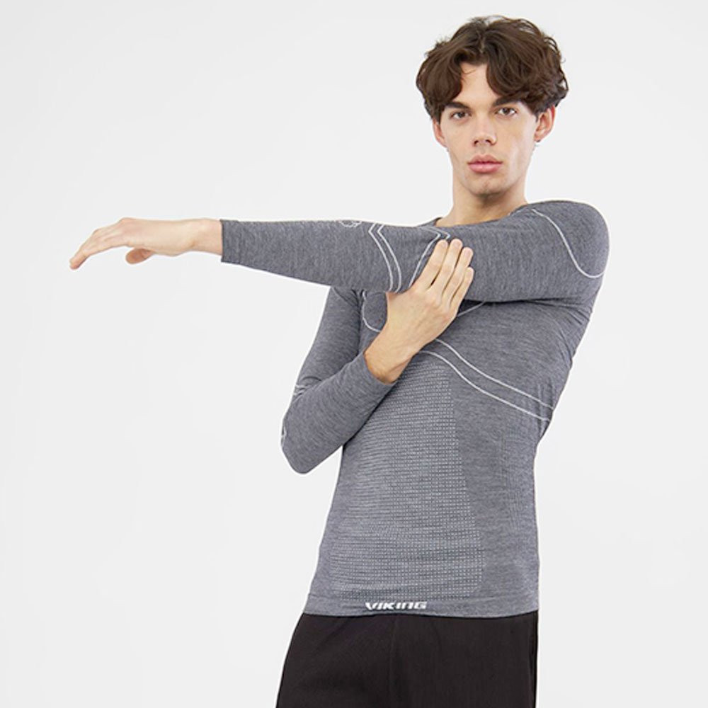Bluza męska termoaktywna z wełną Merino Viking Lan Pro Longsleeve Grey 2026