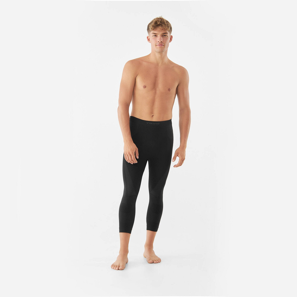 Spodnie bielizna termoaktywna męska Viking Eiger 3/4 Black Grey 2027