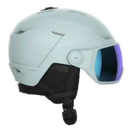 Kask narciarski damski Salomon Icon LT Visor White Moss Multilayer Blue S2